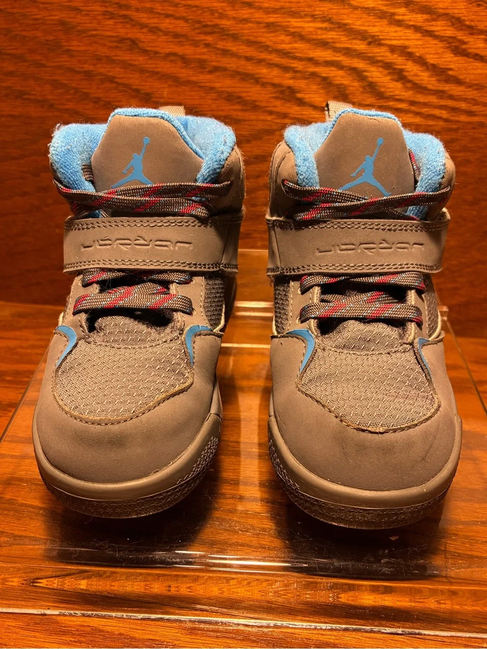 Jordan Flight 45 High Top Toddler Sneakers Gray Blue Size 10C